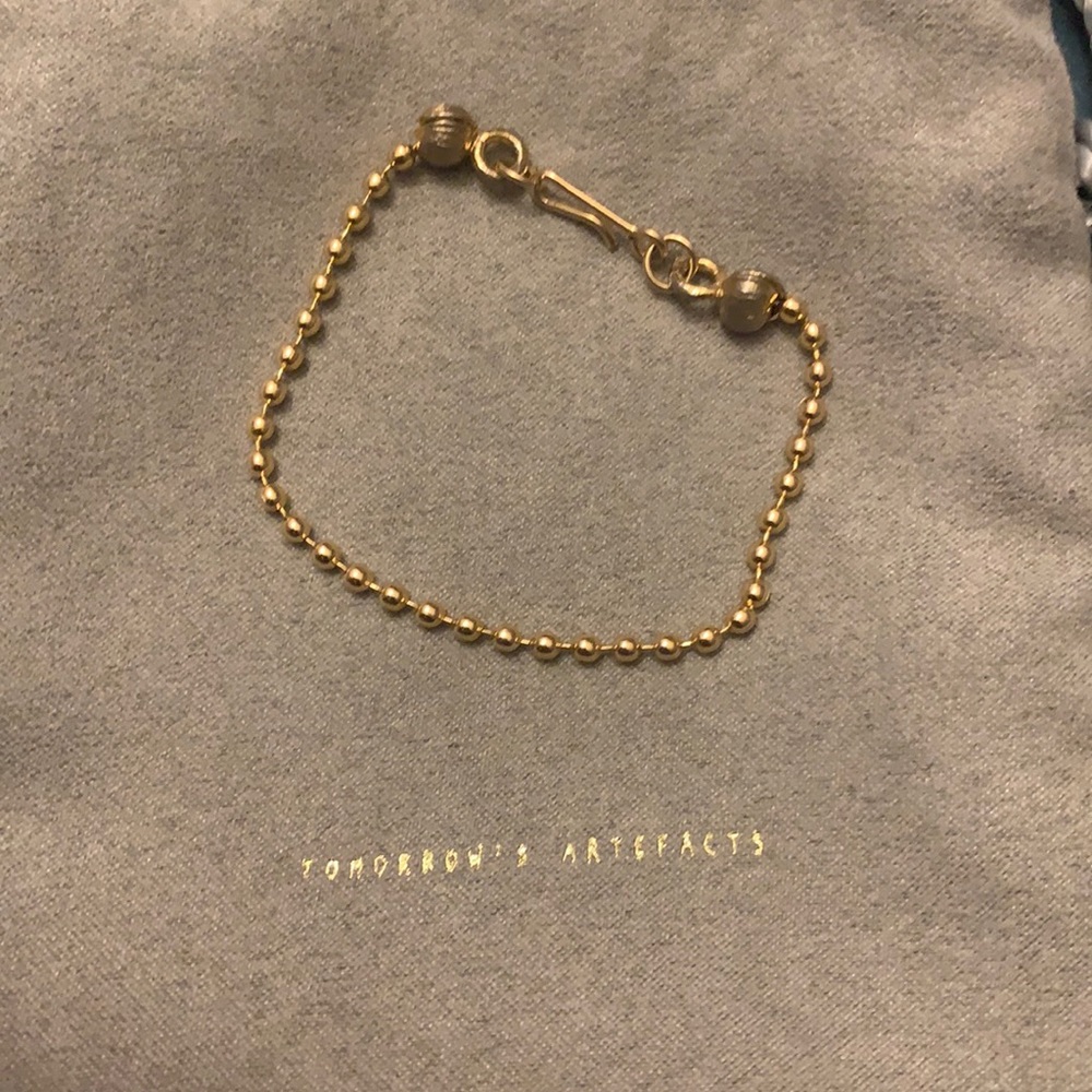 Delicate ball 14k gold bracelet